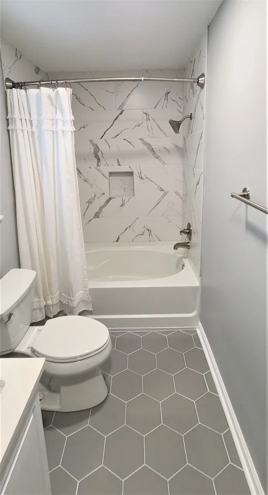 Hexagonal Marble Bathroom by Shane Built - Photo 3