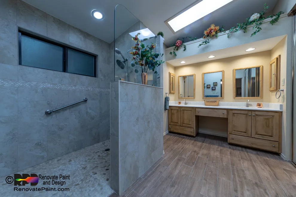Accessible Master Bathroom Renovation and Second Bathroom Update by Renovate Paint And Design - Photo 3