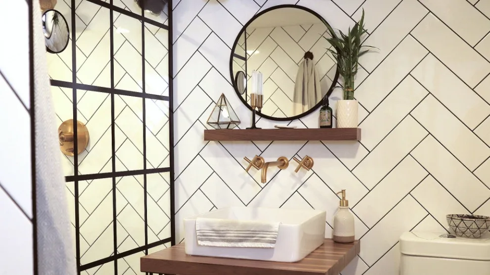 Contemporary Geometric Luxe Bath by Mint Construction - Photo 4