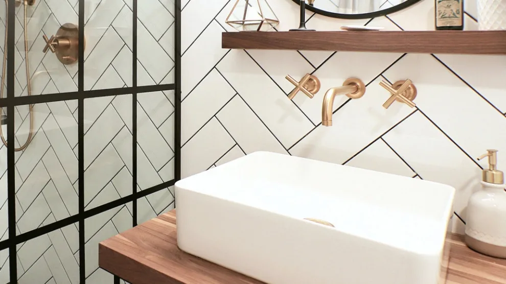 Contemporary Geometric Luxe Bath by Mint Construction - Photo 6