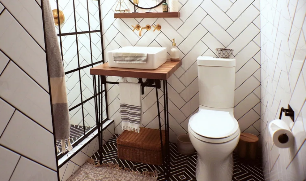 Contemporary Geometric Luxe Bath by Mint Construction - Photo 5