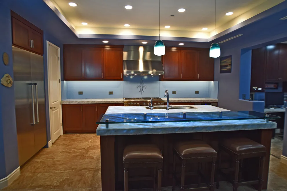 Contemporary Kitchen with Illuminated Granite Counters by AFR Construction - Photo 35