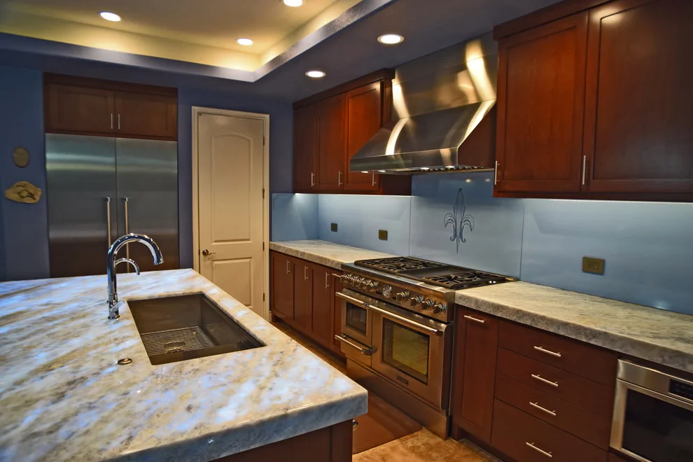Contemporary Kitchen with Illuminated Granite Counters by AFR Construction - Photo 5