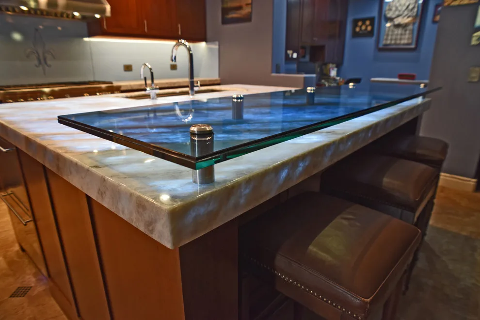 Contemporary Kitchen with Illuminated Granite Counters by AFR Construction - Photo 9
