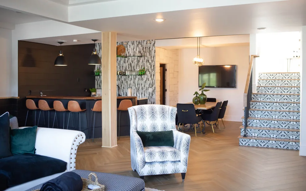 Contemporary Rustic Country Club Lower Level by Bryan Casey Construction LLC - Photo 31