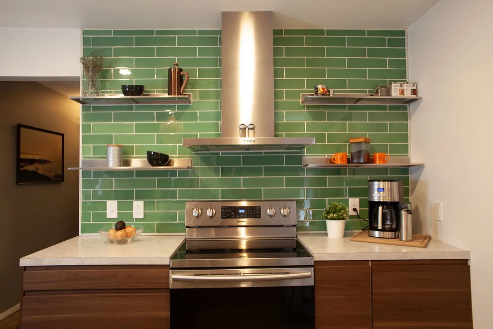 Contemporary Waterfall Kitchen by Miracle Contracting Inc. - Photo 9