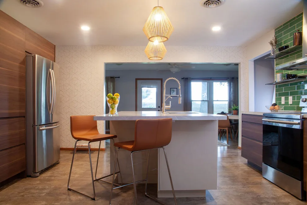 Contemporary Waterfall Kitchen by Miracle Contracting Inc. - Photo 6