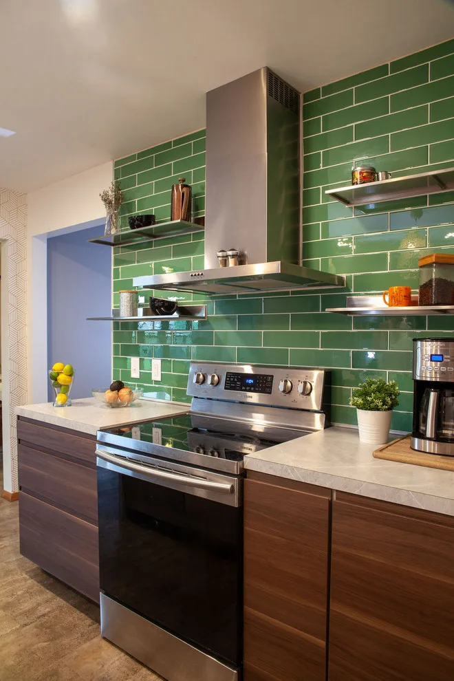 Contemporary Waterfall Kitchen by Miracle Contracting Inc. - Photo 2