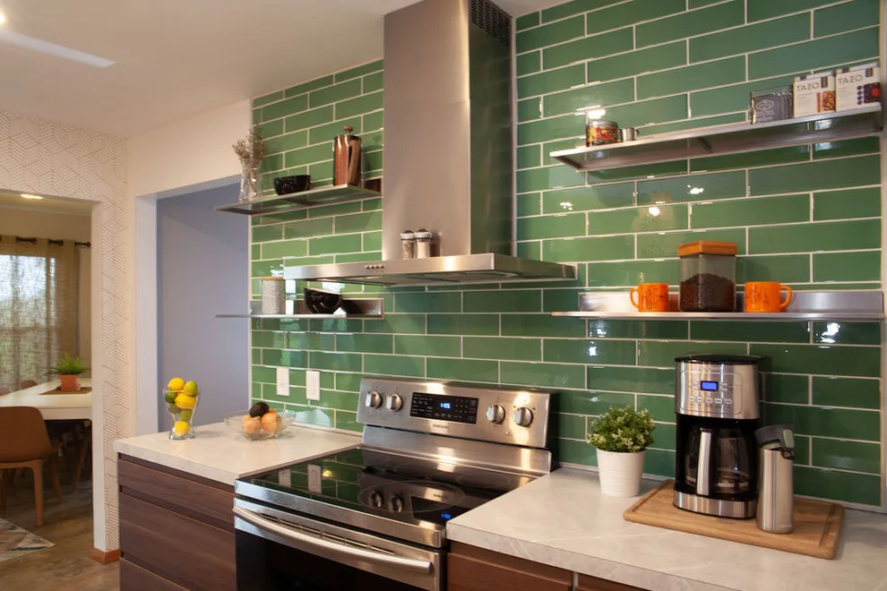 Contemporary Waterfall Kitchen by Miracle Contracting Inc. - Photo 8