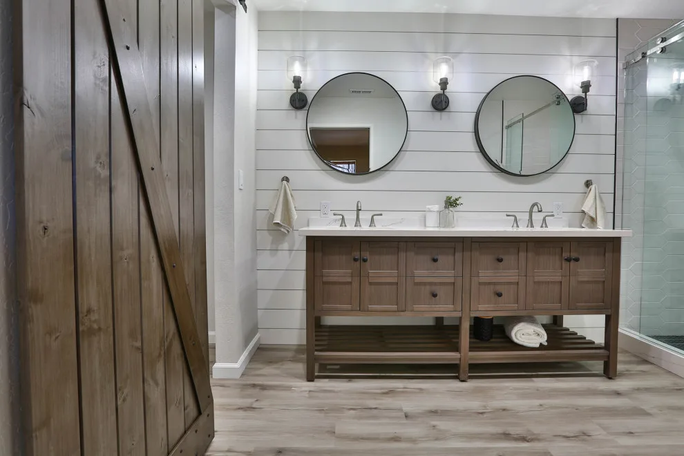 Morgan Hill Main Bathroom featuring Barn Door by D.R. Domenichini Construction - Photo 8