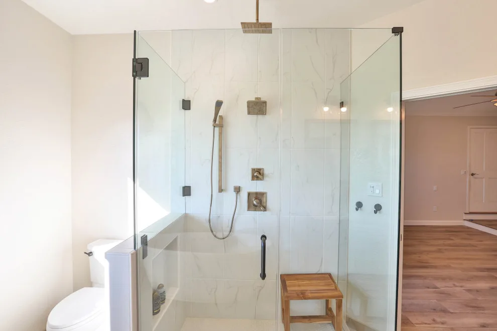 Morgan Hill Transitional Master Bath with a View by D.R. Domenichini Construction - Photo 4