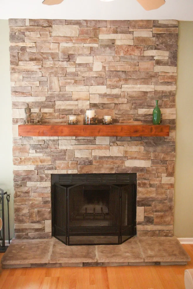Stone Veneer Fireplaces with Mountain Stack Design by HX Home Solutions And North Star Stone - Photo 3