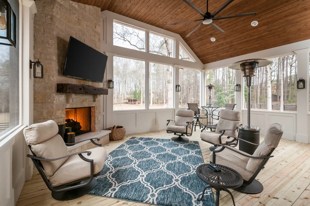 Fireplace and Deck on the Porch by Innovative Design Build - Photo 8