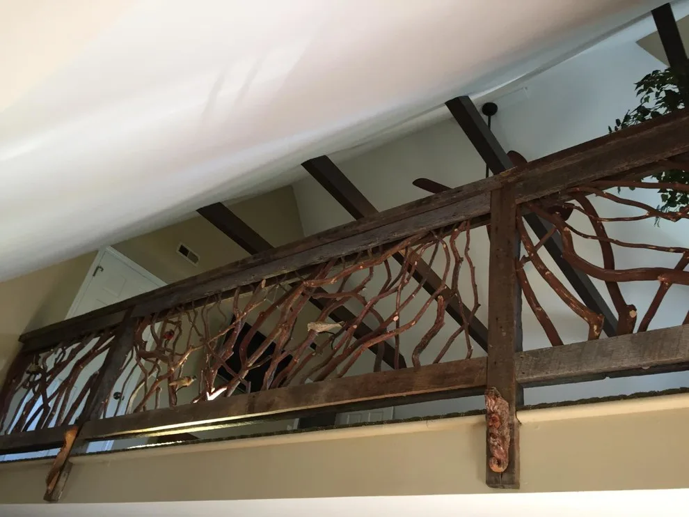 Rustic Wood Railing with Sculpted Birds by Mountain Laurel Handrail - Photo 5