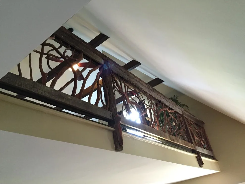 Rustic Wood Railing with Sculpted Birds by Mountain Laurel Handrail - Photo 3