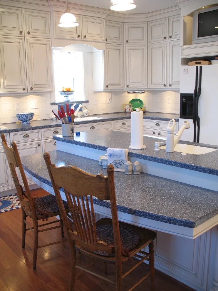 Azure and Ivory Rustic Kitchen by Dimensions In Wood Inc - Photo 3
