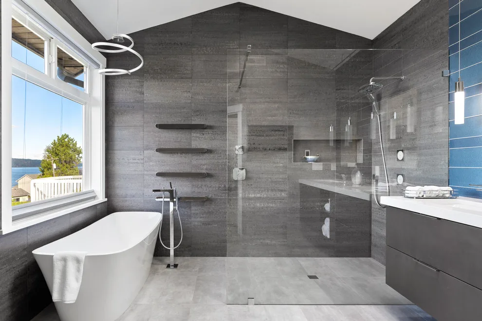 Sleek and Modern Mukilteo Master Bathroom by Treefrog Design - Photo 21
