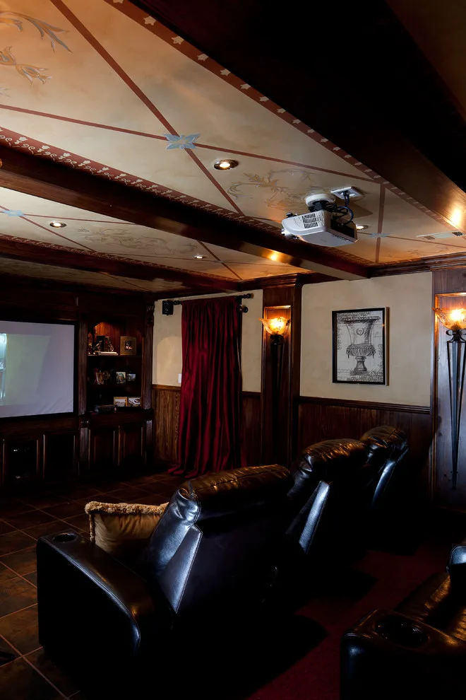 Tuscan European Theater Room by Interiors By Abraham - Photo 2