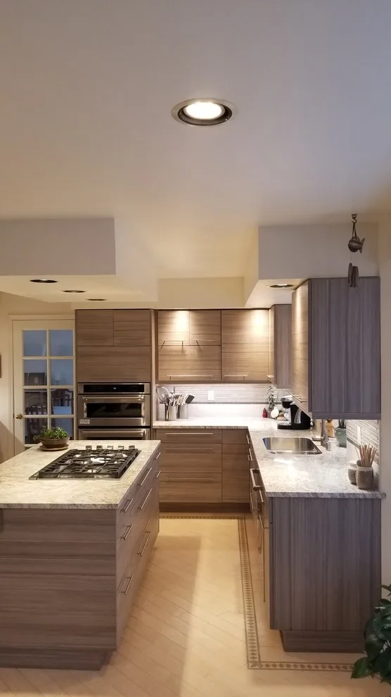 Contemporary Linear Laminate Kitchen in Alaska by Jamie Tamanaha With Florcraft Carpet One - Photo 3