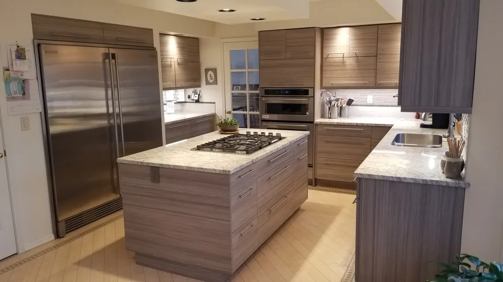 Contemporary Linear Laminate Kitchen in Alaska by Jamie Tamanaha With Florcraft Carpet One - Photo 7