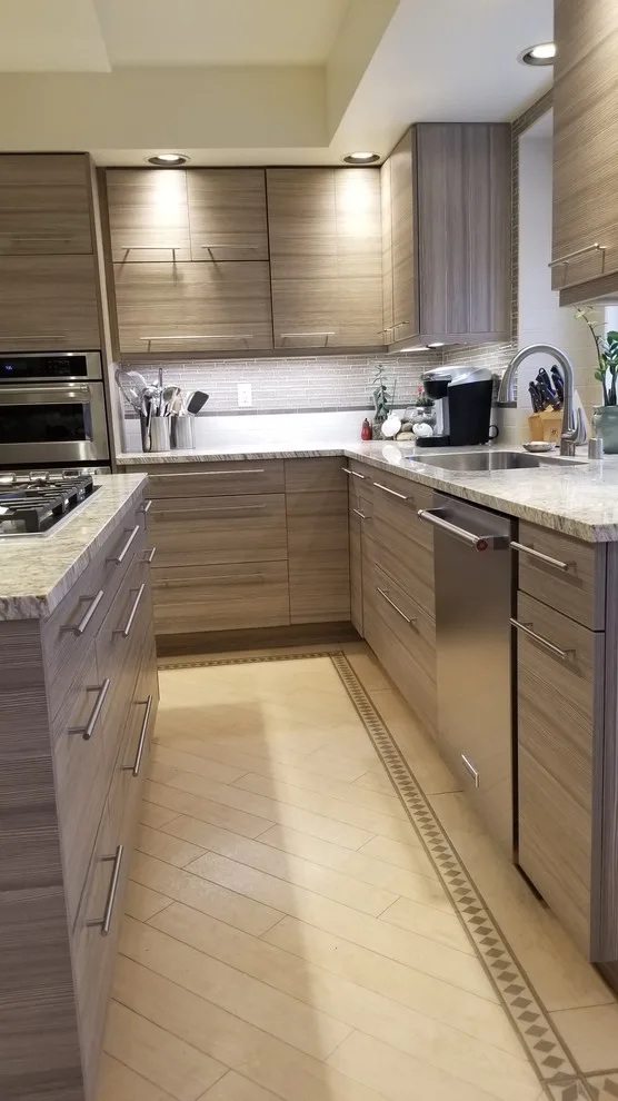 Contemporary Linear Laminate Kitchen in Alaska by Jamie Tamanaha With Florcraft Carpet One - Photo 5