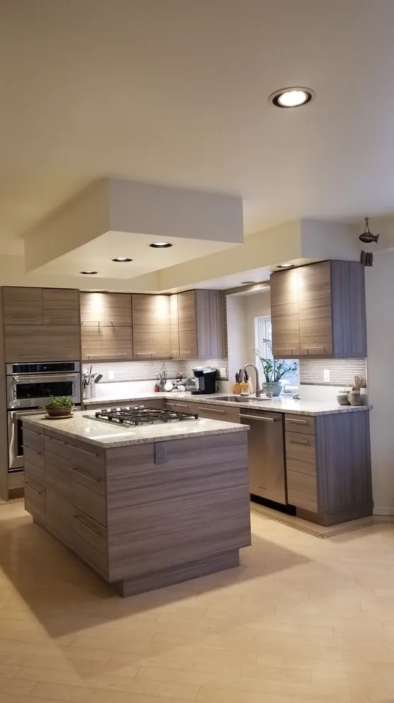 Contemporary Linear Laminate Kitchen in Alaska by Jamie Tamanaha With Florcraft Carpet One - Photo 6
