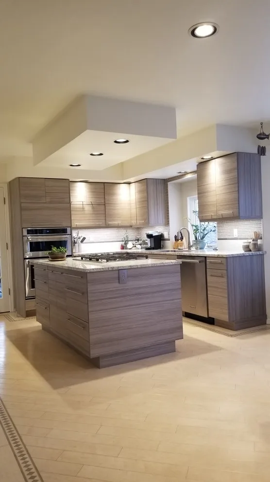 Contemporary Linear Laminate Kitchen in Alaska by Jamie Tamanaha With Florcraft Carpet One - Photo 9