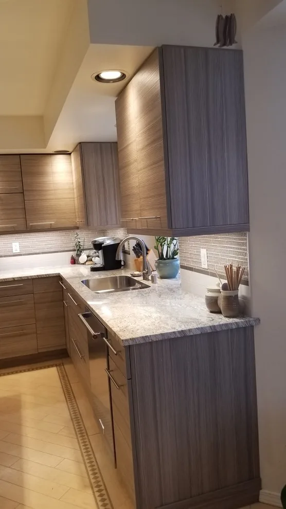 Contemporary Linear Laminate Kitchen in Alaska by Jamie Tamanaha With Florcraft Carpet One - Photo 2