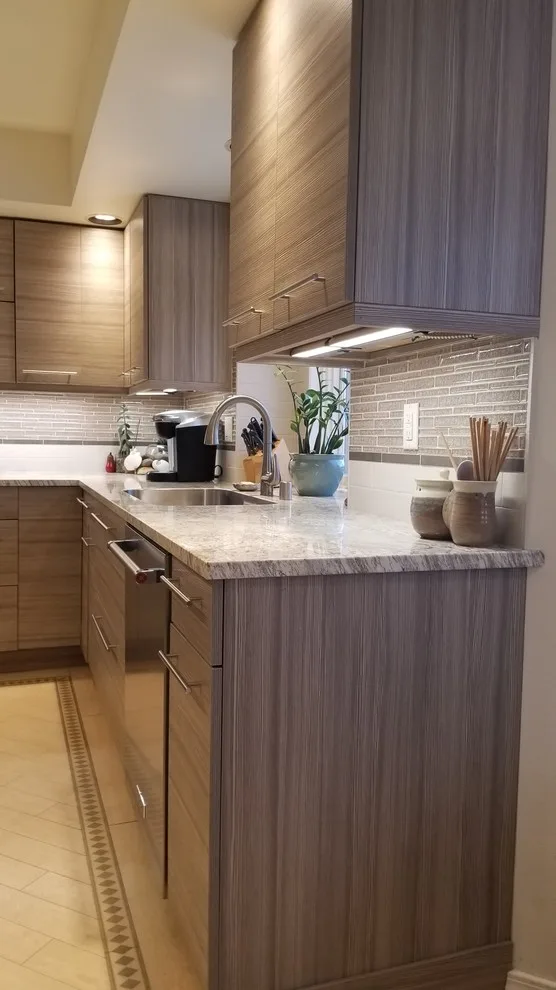 Contemporary Linear Laminate Kitchen in Alaska by Jamie Tamanaha With Florcraft Carpet One - Photo 10
