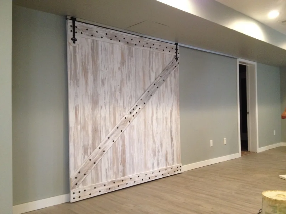 Basement remodel featuring a kitchen and barn door by Kaja Gam Design, Inc. & KGHome - Photo 3