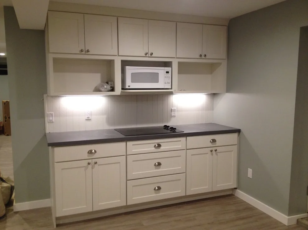 Basement remodel featuring a kitchen and barn door by Kaja Gam Design, Inc. & KGHome - Photo 4