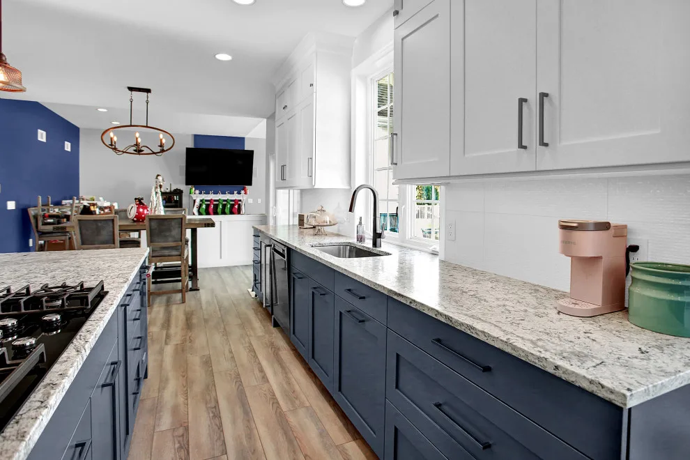 Blue and White Transitional Kitchen Renovation by Stacey Kocevar Designs, LLC - Photo 6
