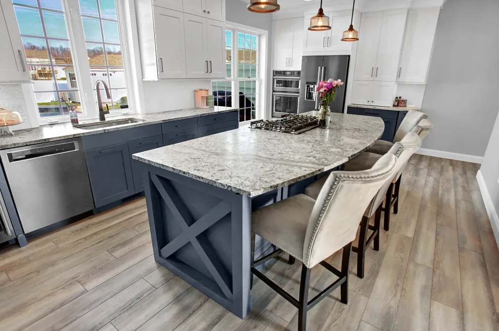 Blue and White Transitional Kitchen Renovation by Stacey Kocevar Designs, LLC - Photo 15