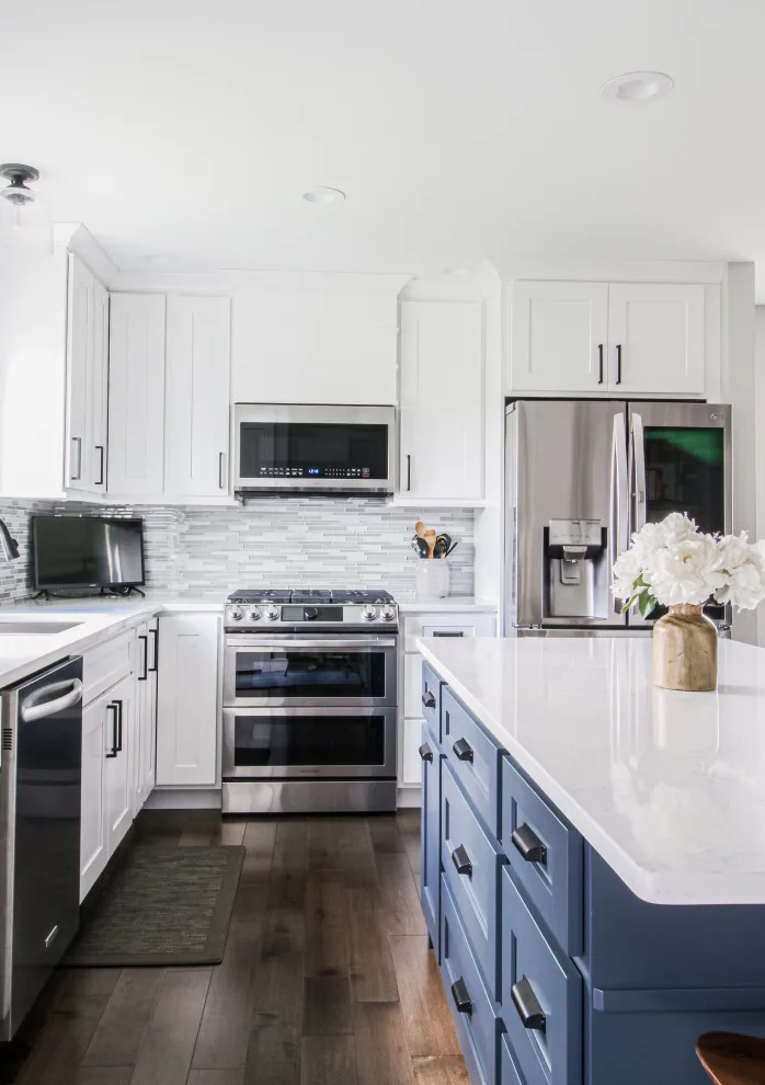 Blue and White Transitional Renovation by Traci Rauner Design - Photo 6
