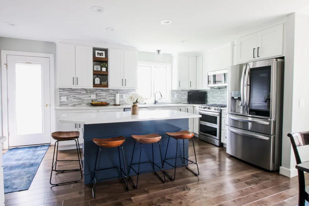 Blue and White Transitional Renovation by Traci Rauner Design - Photo 7