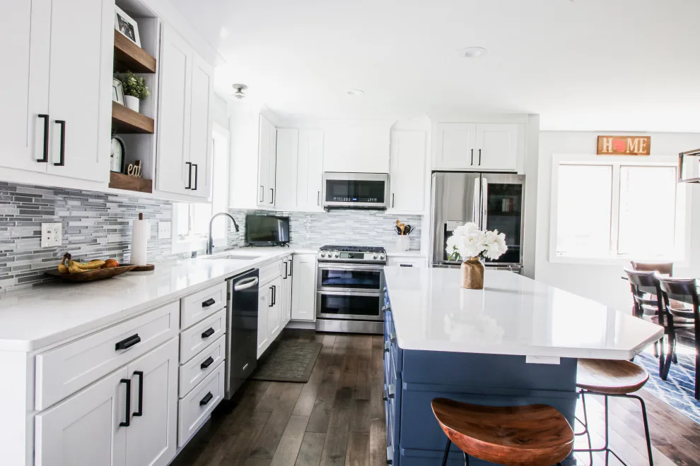 Blue and White Transitional Renovation by Traci Rauner Design - Photo 5