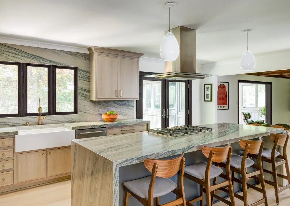 Charcoal-Trimmed Blue Island Kitchen by Adam Gibson Design - Photo 7