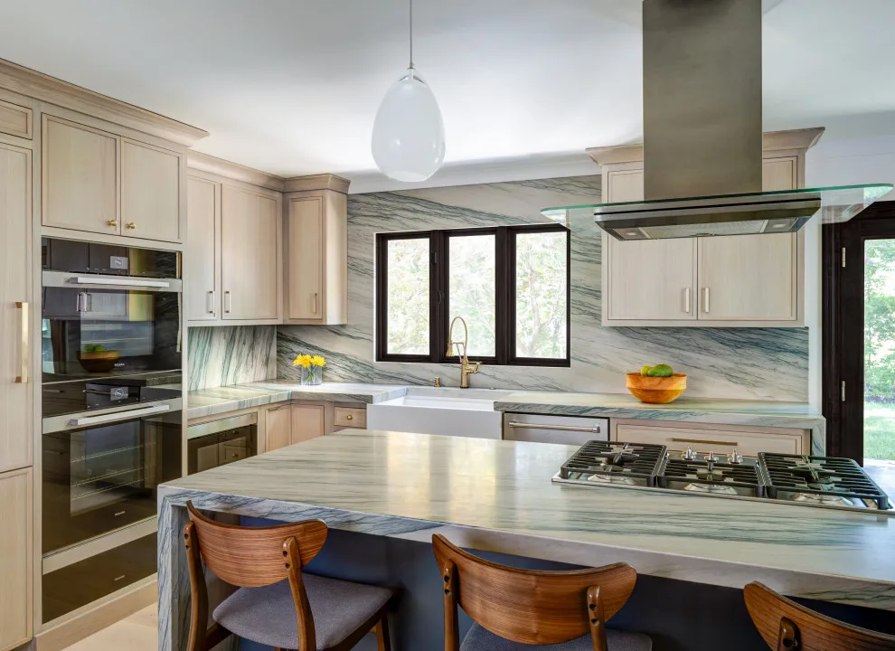 Charcoal-Trimmed Blue Island Kitchen by Adam Gibson Design - Photo 4