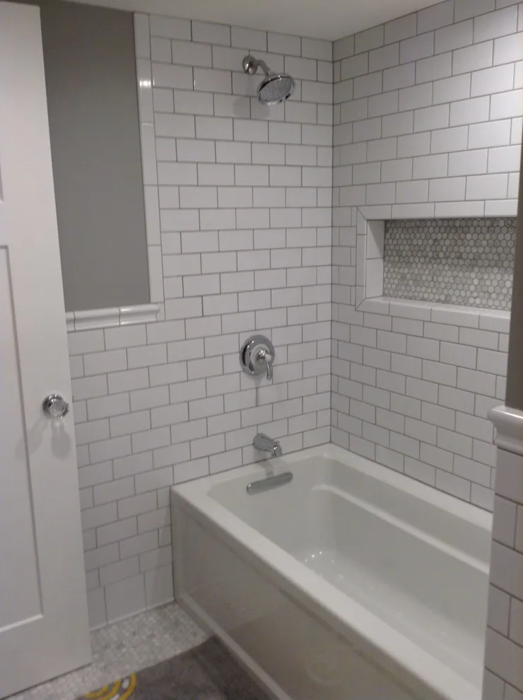 Marble Carrara and White Subway Tile Bathroom by Stacey Kocevar Designs, LLC - Photo 6