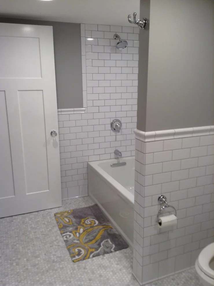 Marble Carrara and White Subway Tile Bathroom by Stacey Kocevar Designs, LLC - Photo 4