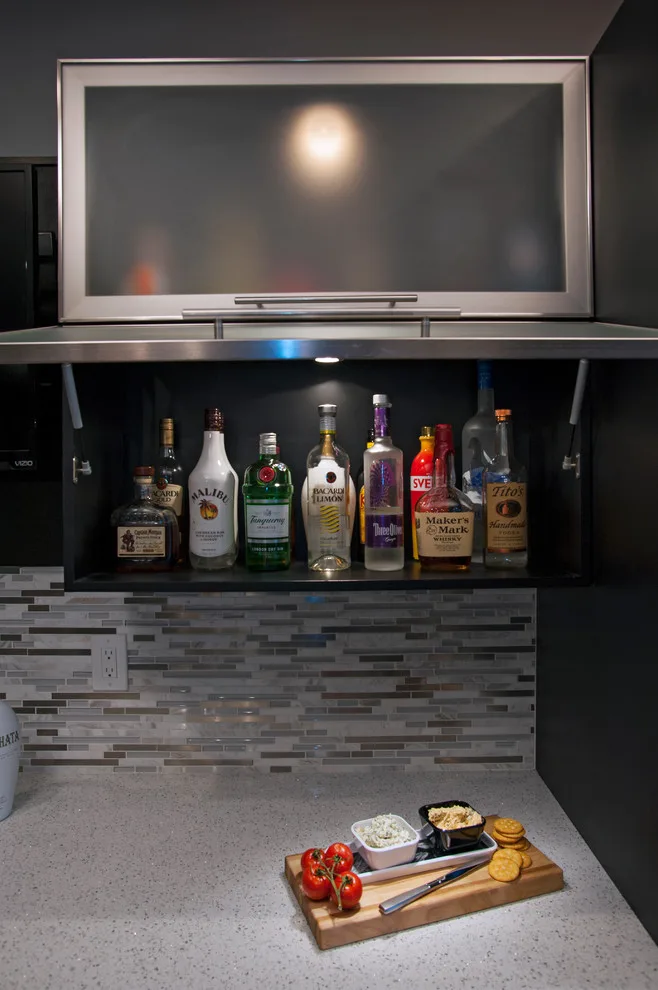 Stylish Contemporary Basement Bar by Studio H2O/PSC Distribution - Photo 3