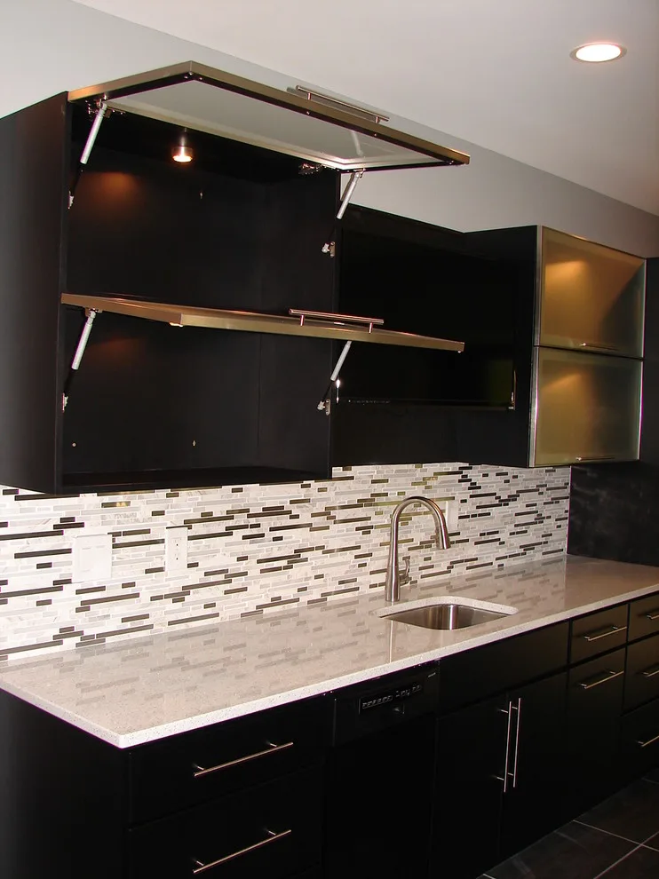 Stylish Contemporary Basement Bar by Studio H2O/PSC Distribution - Photo 7