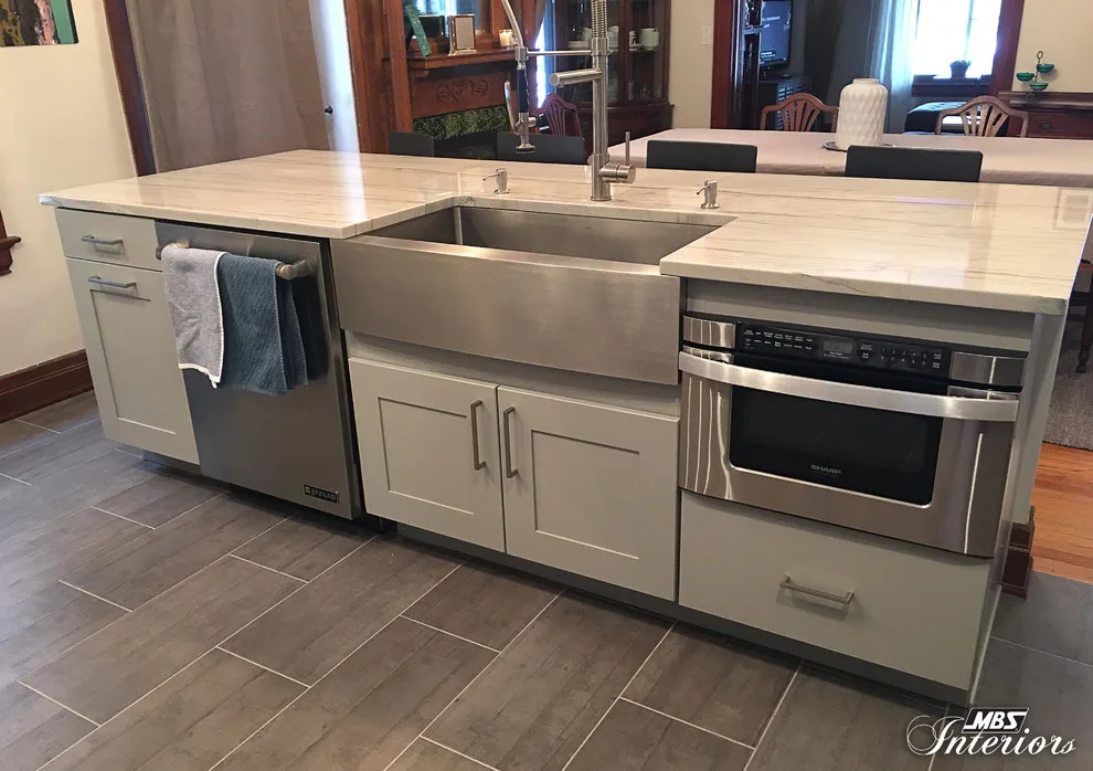 Sleek and Fresh Gray Kitchen by MBS Interiors - Photo 5