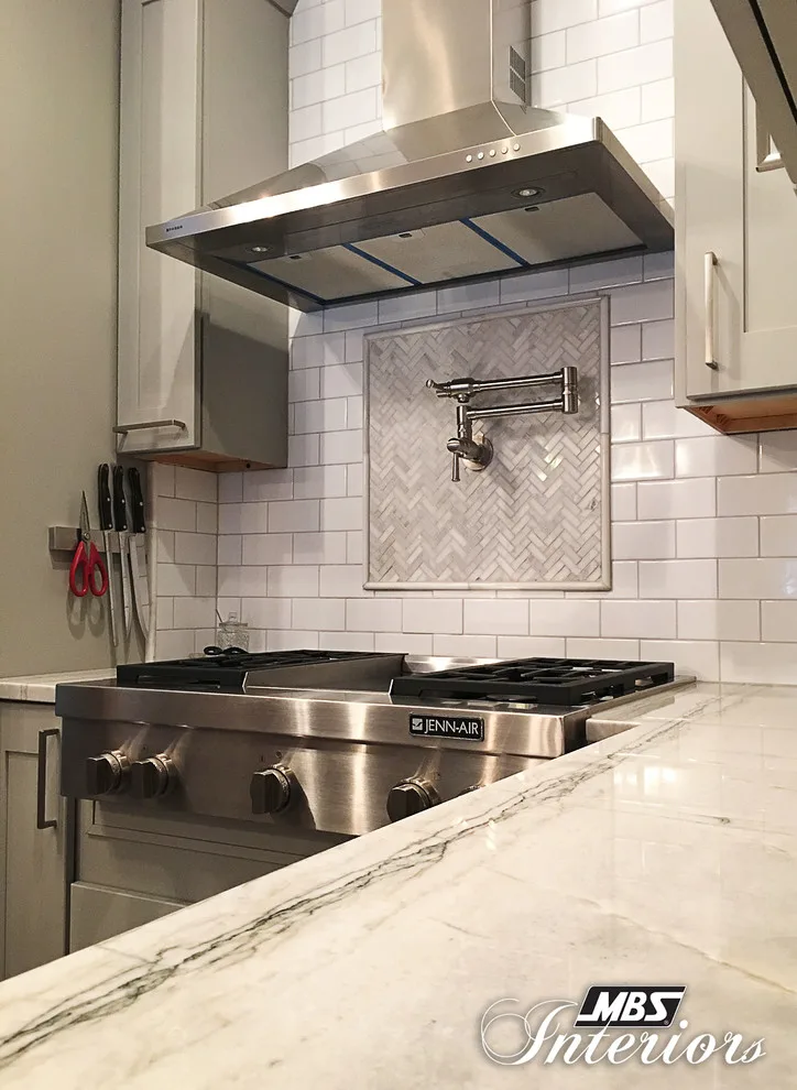 Sleek and Fresh Gray Kitchen by MBS Interiors - Photo 9
