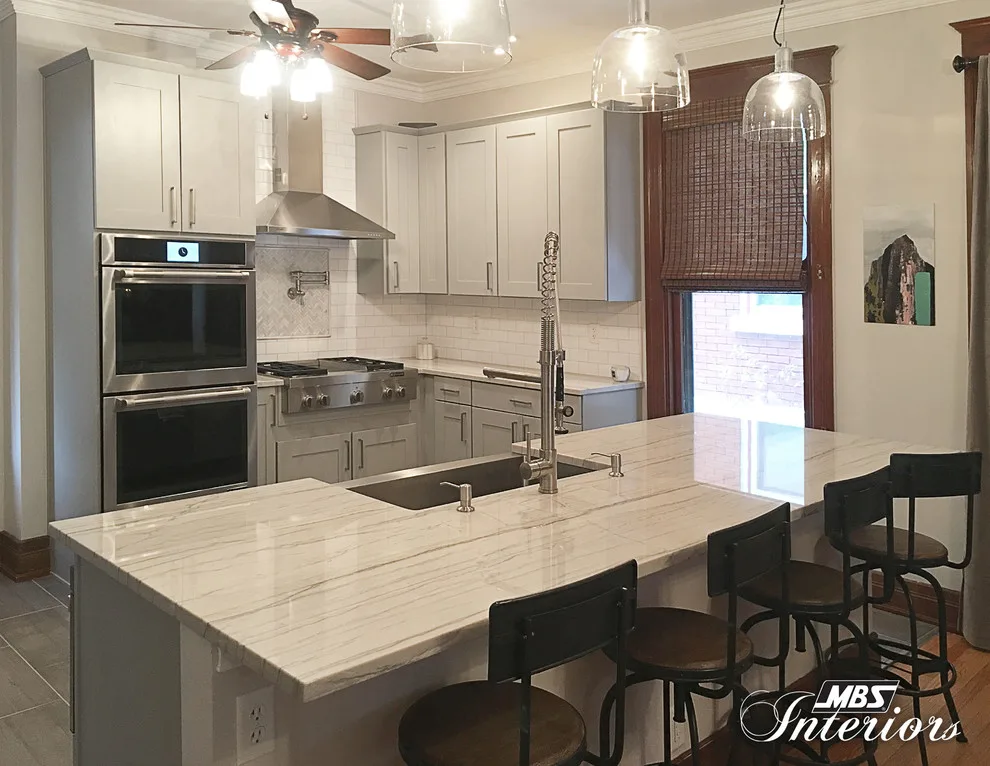 Sleek and Fresh Gray Kitchen by MBS Interiors - Photo 16