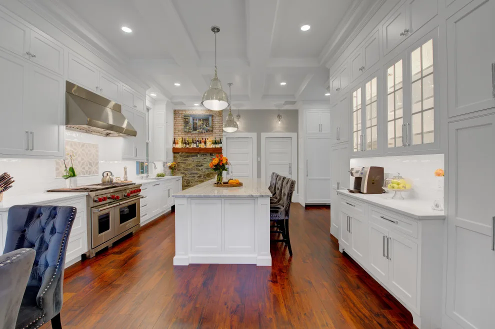 Beaded Inset Kitchen with Coffered Ceiling in Brighton by Main Line Kitchen Design - Photo 3