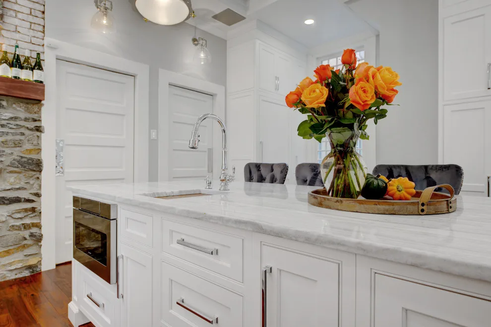 Beaded Inset Kitchen with Coffered Ceiling in Brighton by Main Line Kitchen Design - Photo 17