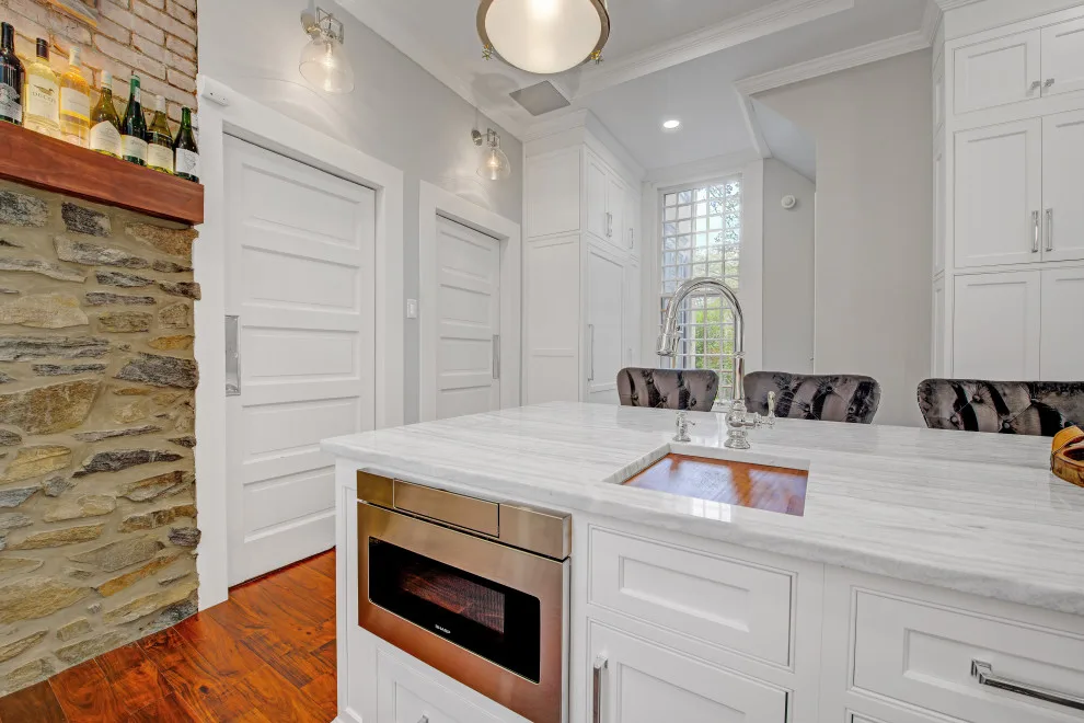 Beaded Inset Kitchen with Coffered Ceiling in Brighton by Main Line Kitchen Design - Photo 12