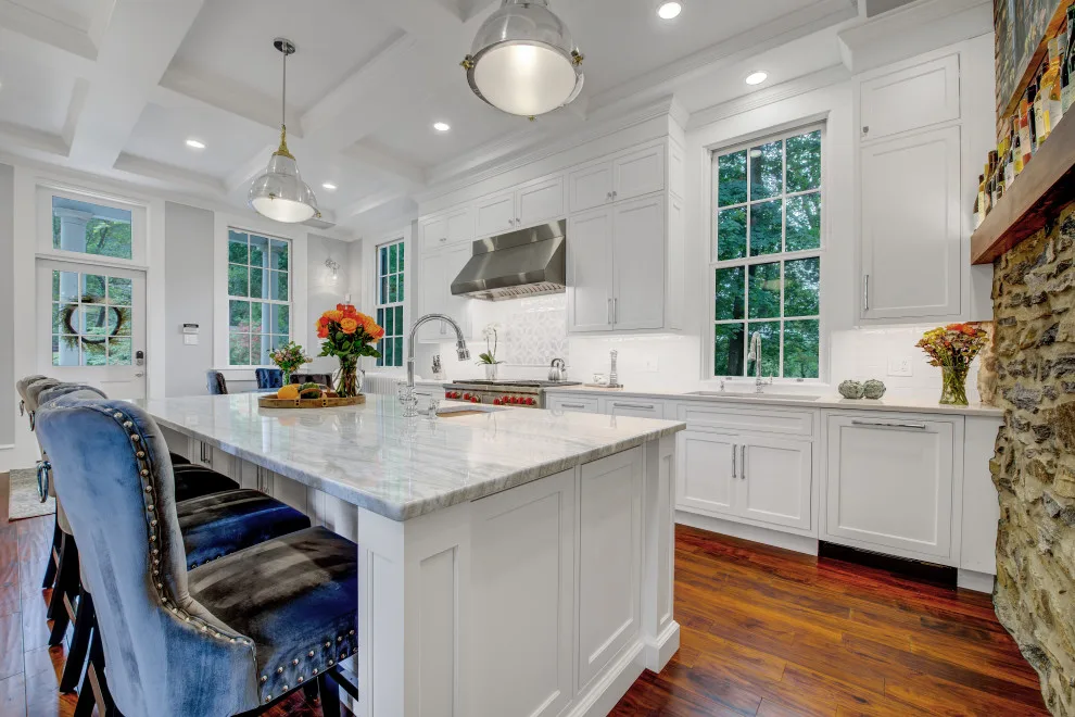 Beaded Inset Kitchen with Coffered Ceiling in Brighton by Main Line Kitchen Design - Photo 33
