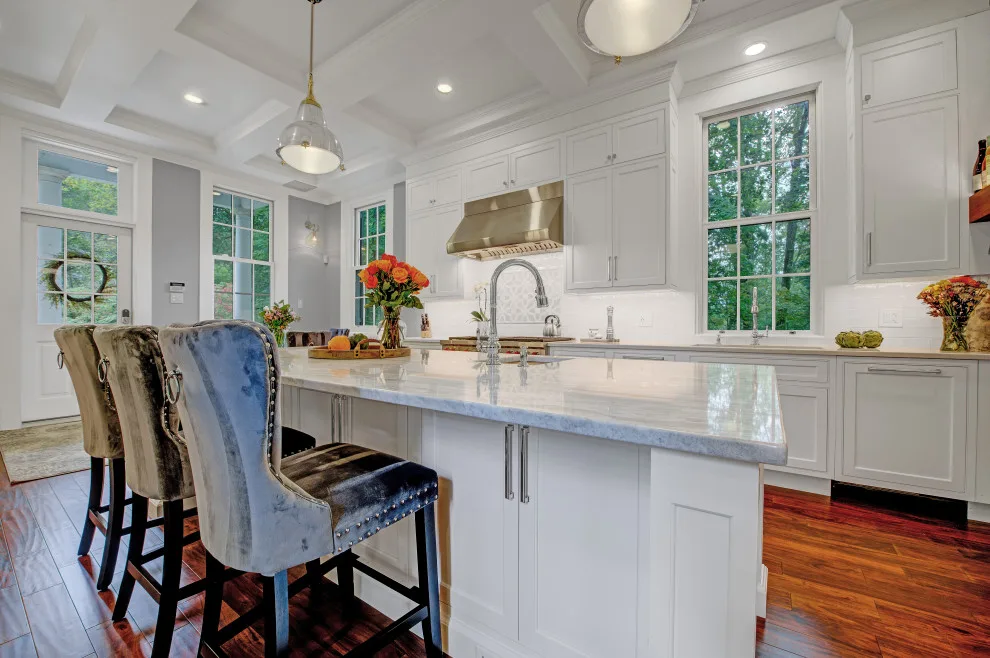 Beaded Inset Kitchen with Coffered Ceiling in Brighton by Main Line Kitchen Design - Photo 15